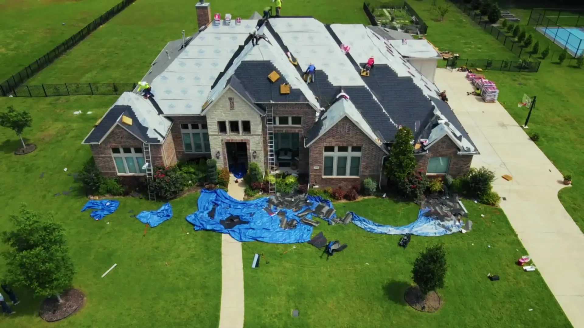 Drone still — Garland TX roof