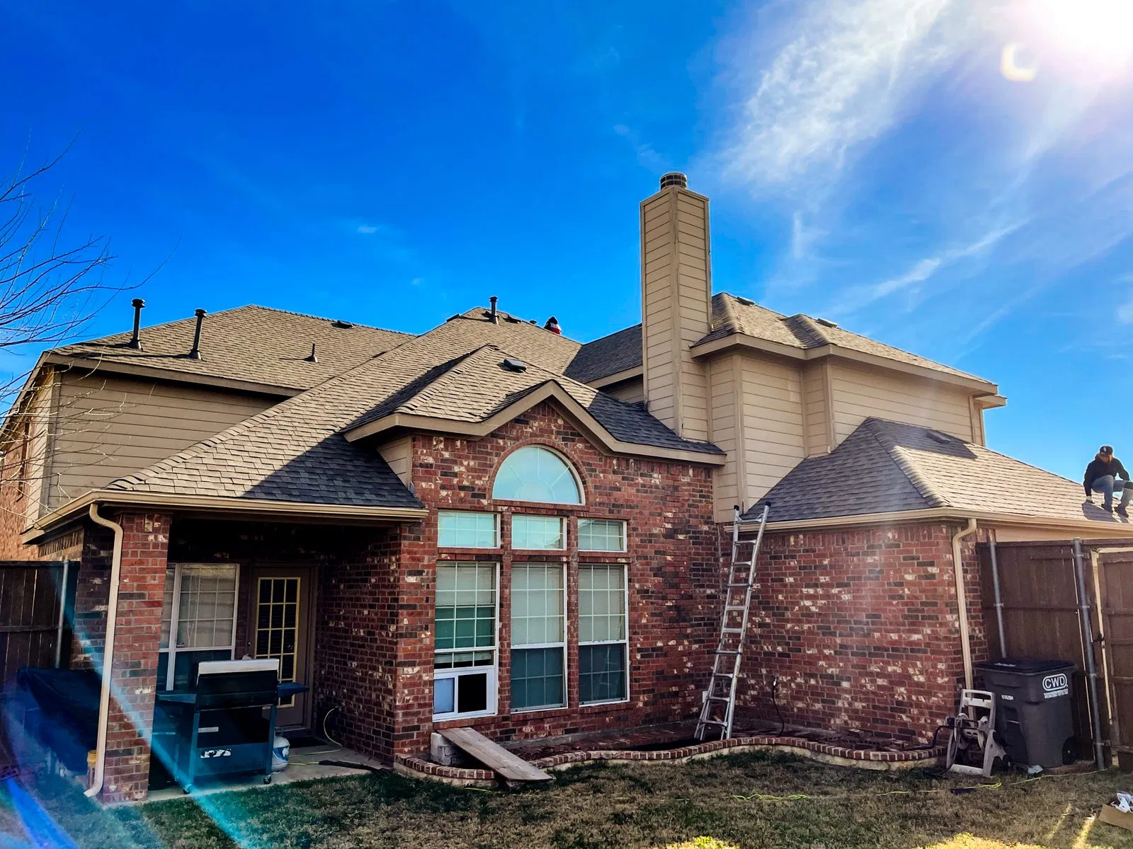 Roofer on a finished roof
