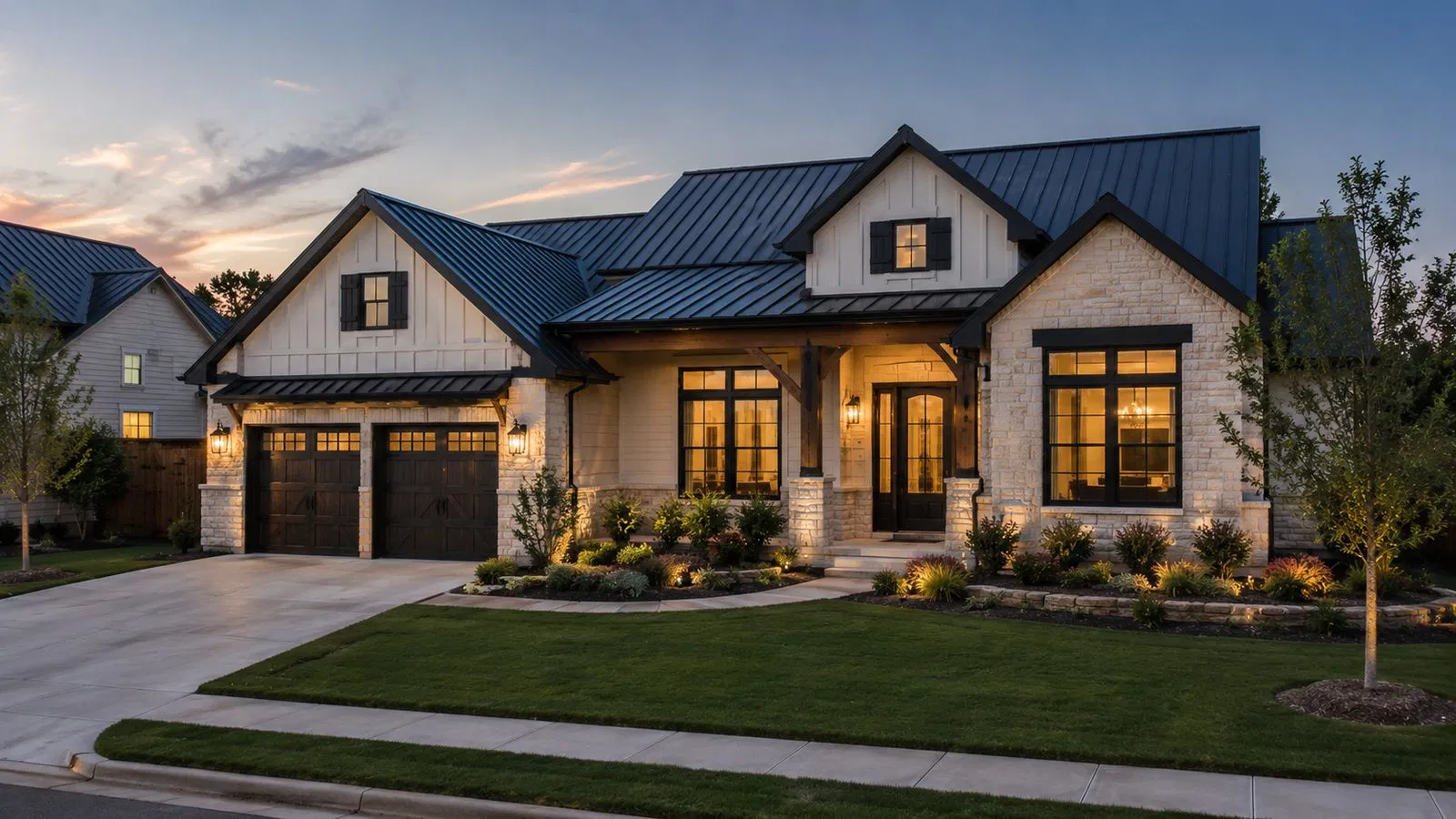 Freshly painted home exterior in DFW Texas