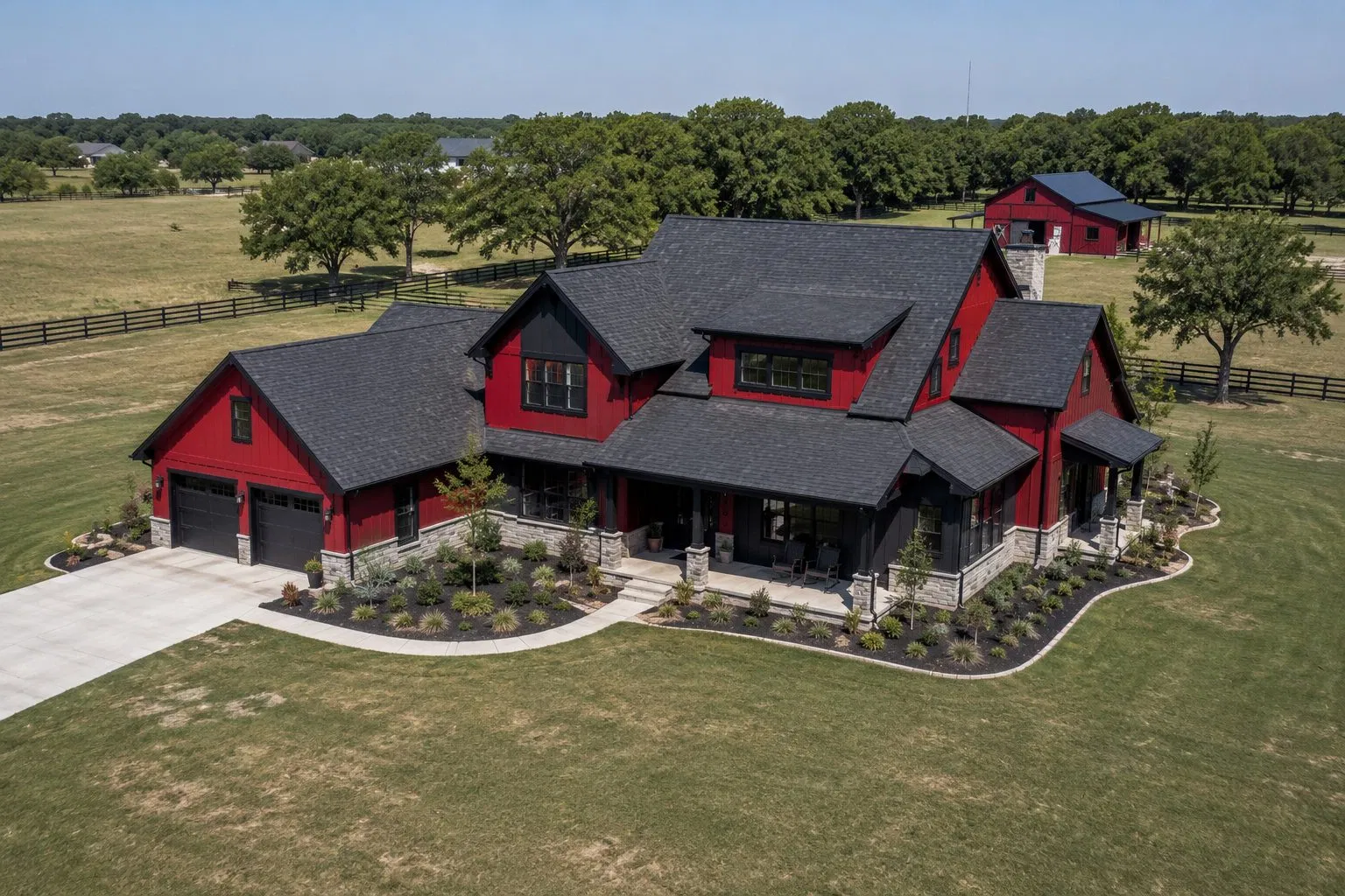 Beautiful red painted house