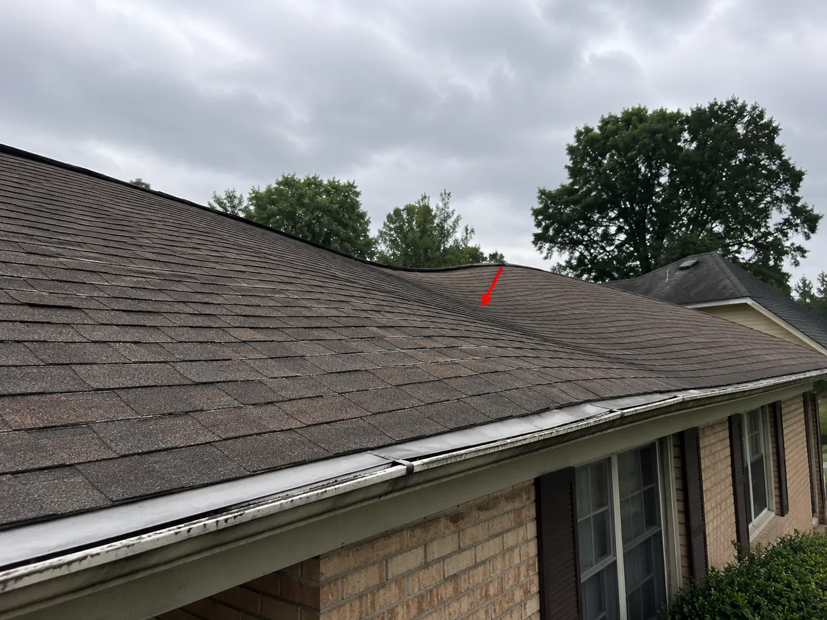 Sagging Roof Sections — sign you need roof repair in DFW