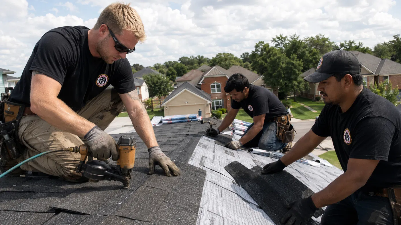 Our Own Trained & Insured Crew — Firewheel Roofing