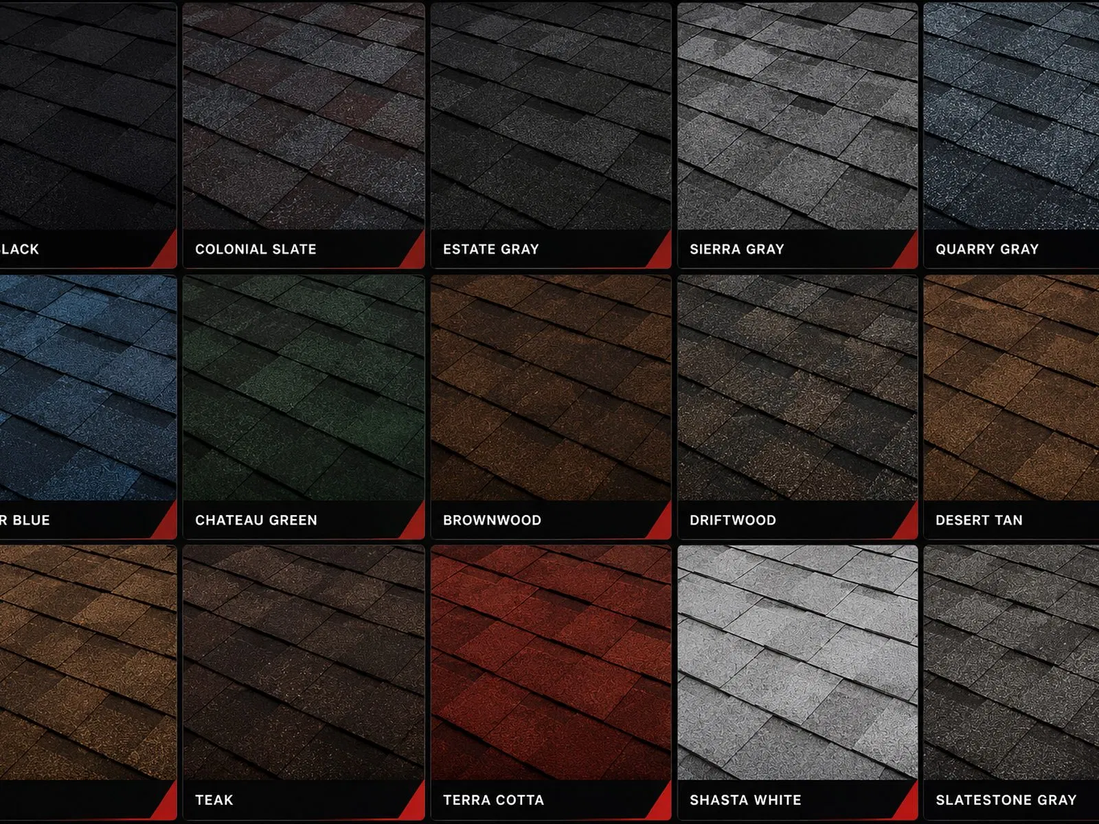 Shingle colors and styles