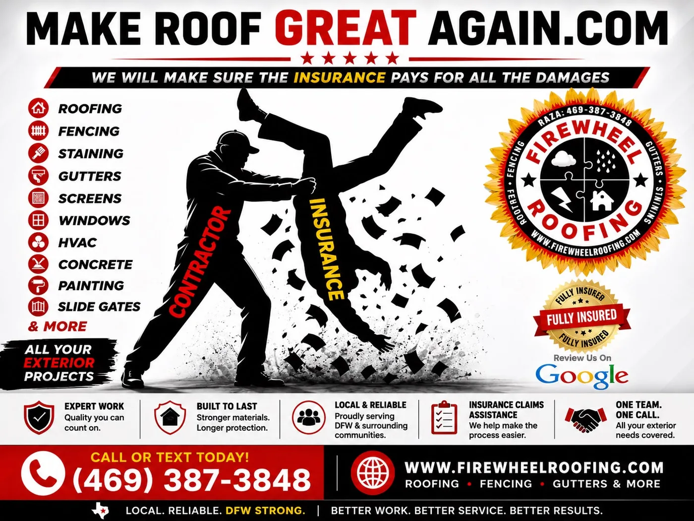 Firewheel Roofing — exterior painting and home improvement. Free inspections across DFW, call (469) 387-3848.
