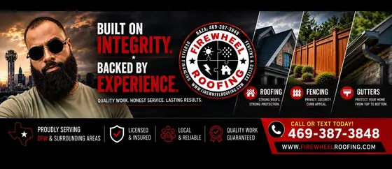 Firewheel Roofing — Carrollton TX roofing. Free inspections across DFW, call (469) 387-3848.