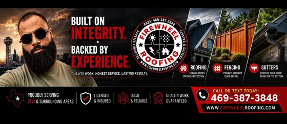 Firewheel Roofing — Garland TX roofing. Free inspections across DFW, call (469) 387-3848.