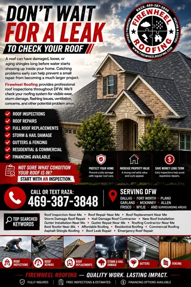 Firewheel Roofing — Lucas TX roofing. Free inspections across DFW, call (469) 387-3848.