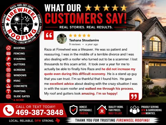 Firewheel Roofing — Murphy TX roofing. Free inspections across DFW, call (469) 387-3848.