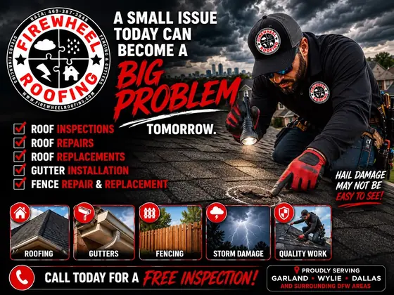 Firewheel Roofing — Wylie TX roofing. Free inspections across DFW, call (469) 387-3848.